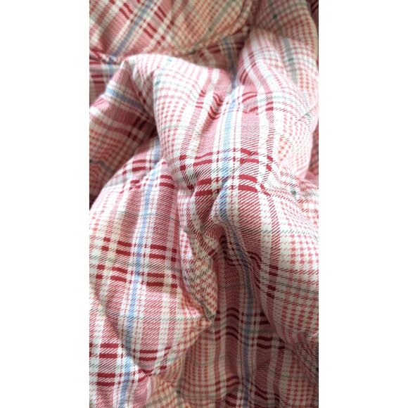 Club Pajamas Unisex Quilt Robe Housecoat Pink Plaid Contrast Trim Pocket Size XL - Picture 9 of 10